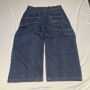 VTG Godbody Wide Leg Jeans Mens 38x30 Blue Denim Carpenter Y2K Baggy Skater